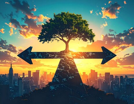 Elevate your brand with a powerful visual metaphor of decision making, choices, and success, perfectly tailored for your next marketing campaign.