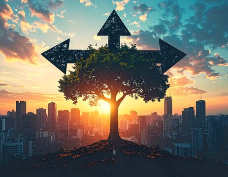 Elevate your brand with a powerful visual metaphor of decision making, choices, and success, perfectly tailored for your next marketing campaign.