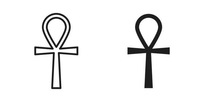 Ankh icon editable pictograms collection