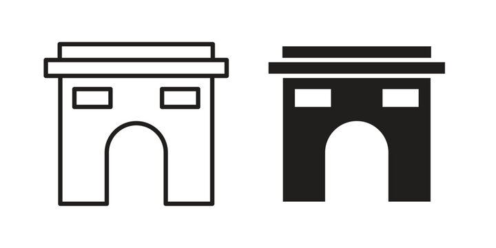 Arc de Triomphe icon editable pictograms collection