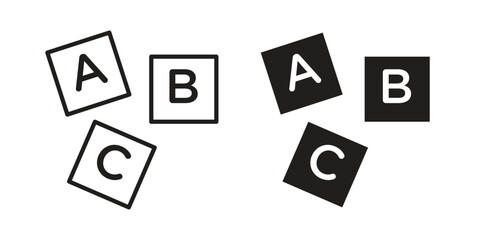 Baby ABC cubes icon editable pictograms collection