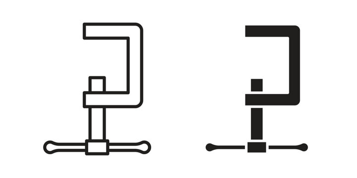 Clamp icon editable pictograms collection