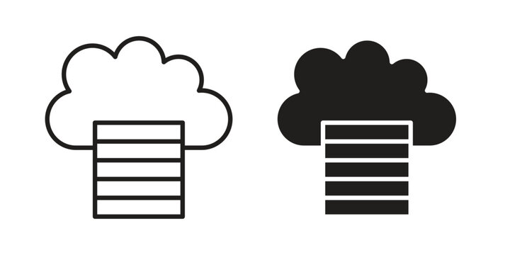 Cloud server icon editable pictograms collection