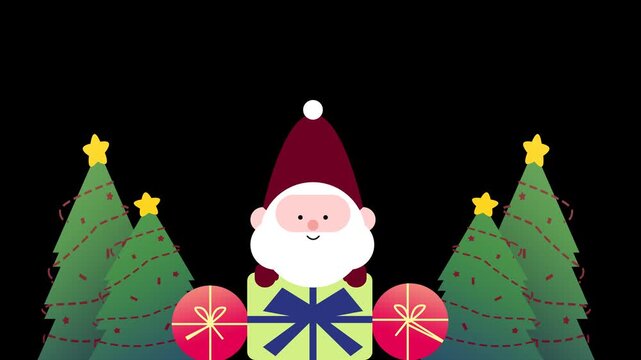 Cute Santa Claus with Christmas Gifts Animation &ndash; Holiday Motion Graphics