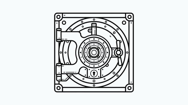 Bank vault door with a circular handle signifies security and protection of valuable assets.