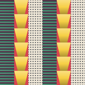 Seamless abstract pattern in maroon, green, cream - artistic gradient geometric background for wallpaper, textile and wrapping paper design