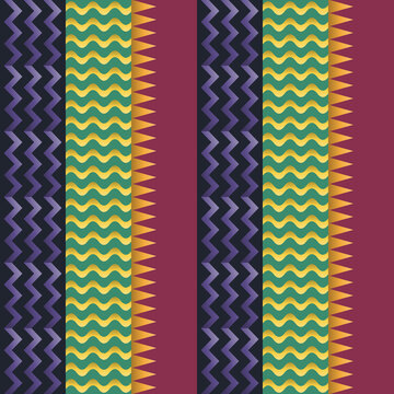 Seamless line pattern in black, purple, green - modern gradient geometric background for wallpaper, textile and wrapping paper design