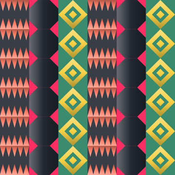 Seamless hatch pattern in magenta, black, green - artistic gradient geometric background for wallpaper, textile and wrapping paper design
