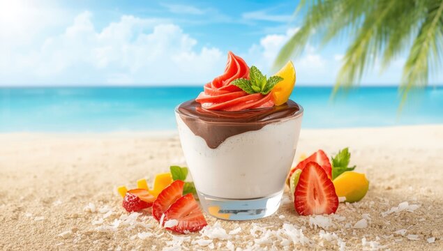 Coconut mousse from Hawaii - ideal for summer or beach menus.