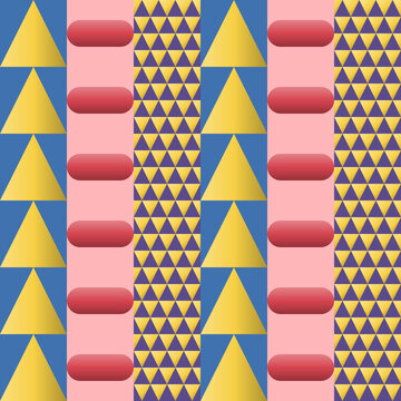 Seamless japanese pattern in purple, yellow, blue - contemporary gradient geometric background for wallpaper, textile and wrapping paper design