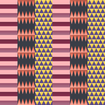 Seamless pixel pattern in maroon, beige, purple - contemporary gradient geometric background for wallpaper, textile and wrapping paper design