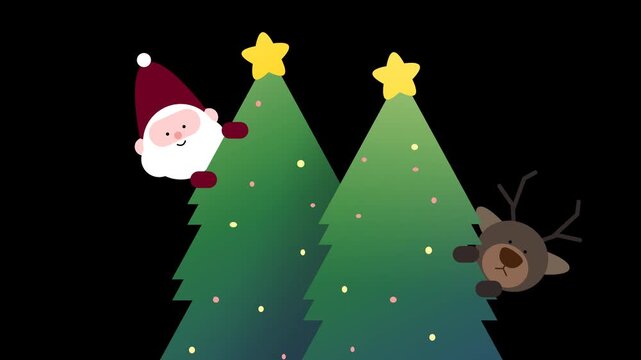 Cute Santa Claus and Reindeer Animation &ndash; Christmas Motion Graphics