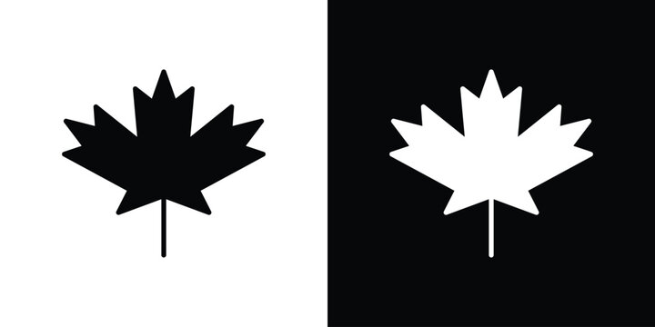 Maple leaf icon simple elements collection