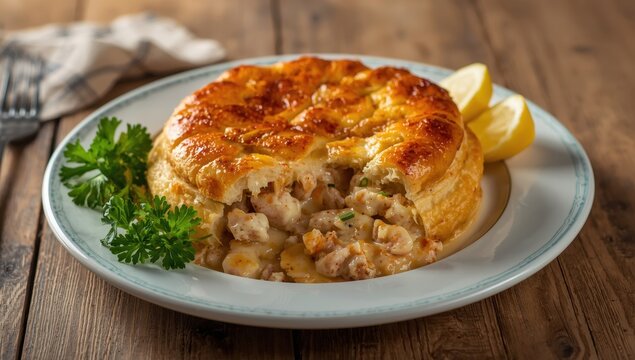 Chilean cuisine. Baked crab with cheese, cream, and bread. Classic coastal dish. Pastel or chupe de jaiba.