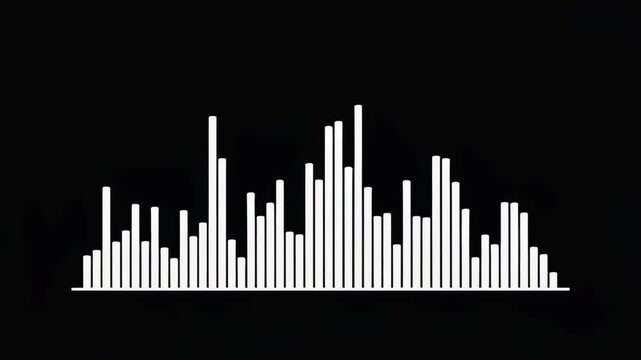 Animated white equalizer bar graph on black background