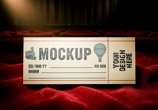 Ticket Cinema Seats Mockup