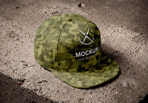 Flat Brim Snapback Mockup