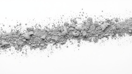 Obraz premium Gray cement dust on a white surface.