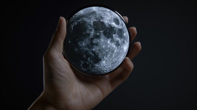 
A close-up view of the moon at night.