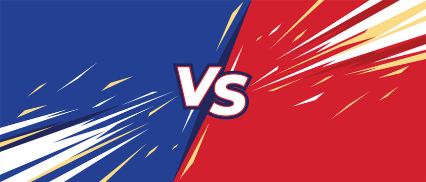 Blue and red dynamic comic versus vs background perfect for energetic sport game competition action match and retro fighting concept