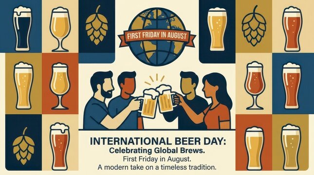 People toasting beer glasses on International Beer Day celebration