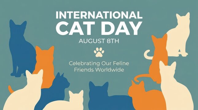 International Cat Day colorful celebration poster