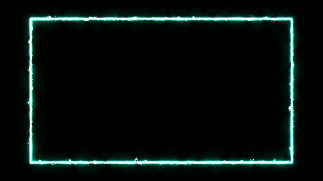 Neon rectangle glowing and flickering 4K. 