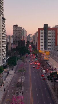 Beautiful golden sky at sunset over Curitiba Parana Brazil, Parana, Brazil