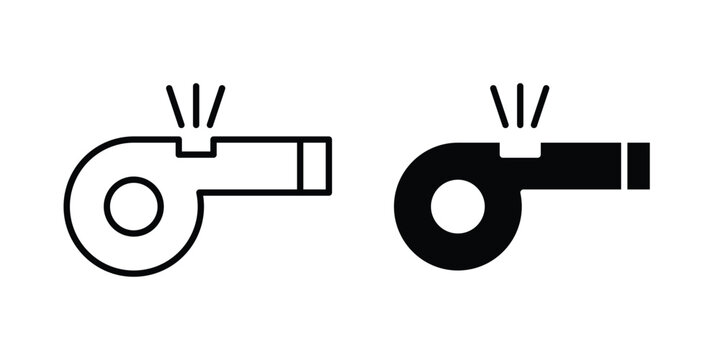 Whistle icon in black and white style