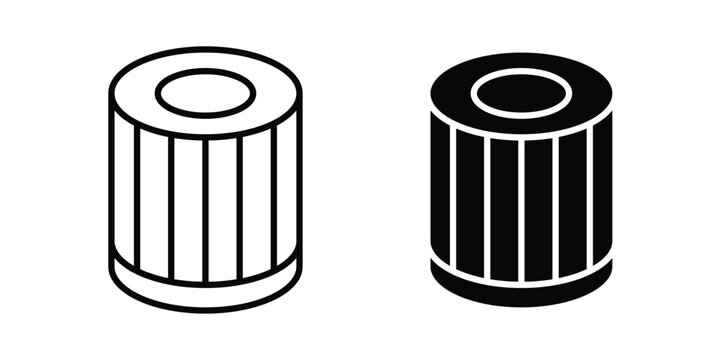 Air filter icon in black and white style