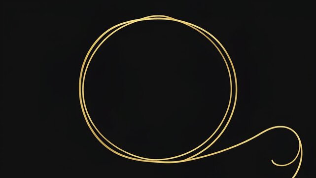 Abstract gold curve on black background