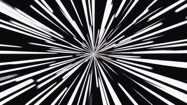 Fast motion black and white abstract background animation