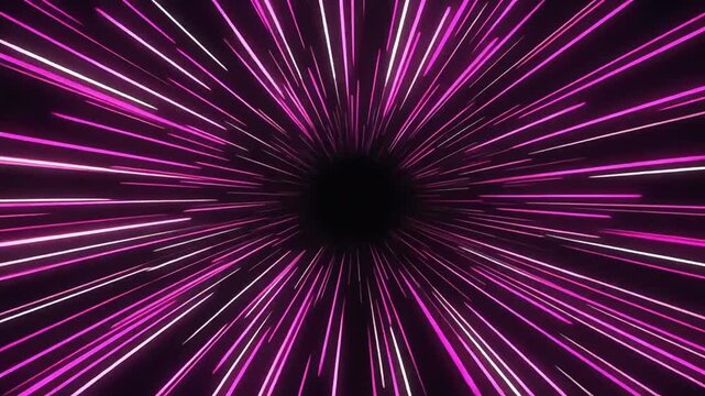 Abstract space wormhole light speed travel animation