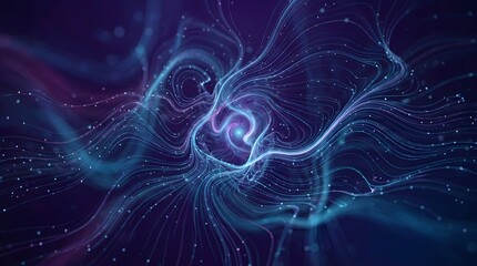 Fototapeta premium Abstract connections illustrate the complex flow of digital information and data.