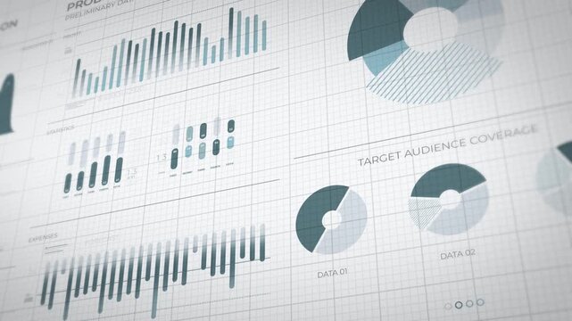 Business financial data analysis charts and graphs