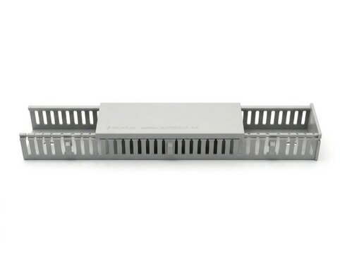 Slotted plastic cable wiring duct for industrial panels with electrical management industrial