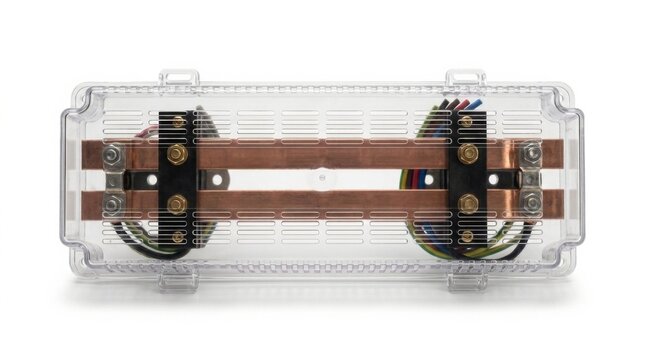 Transparent electrical terminal block with copper busbars terminal electrical connector hardware