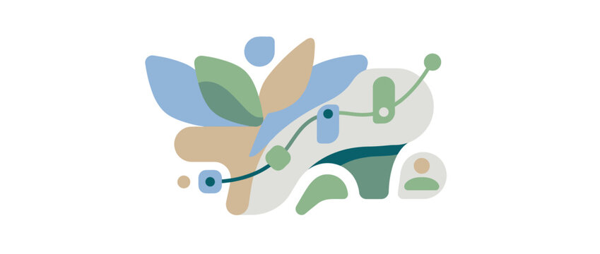 Soft Organic Abstract Composition with Fluid Shapes and Minimalist Aesthetic