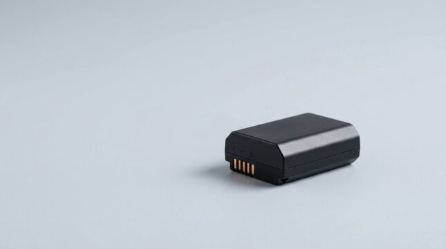 A Studio Photography Close-Up Shot of a Portable Digital Camera Power Battery