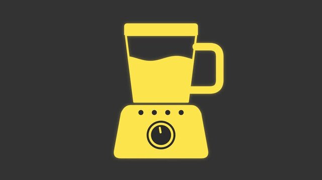 Minimalist Yellow Kitchen Blender Vector Illustration for Smoothies and Healthy Drink Preparation Concept Design
