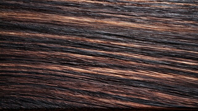 Close-up flat lay of ebony wood grain texture, deep near-black tropical hardwood with fine straight grain, studio flat lighting, ultra high resolution wood background, no shadows