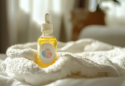 Baby Liquid Dropper Bottle Mockup Template
