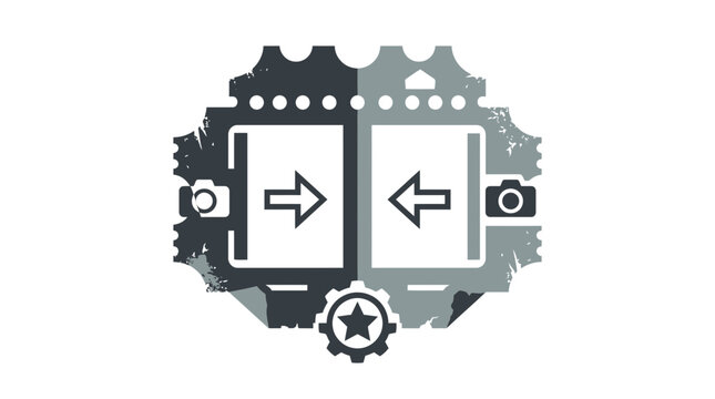 Creative Concept: Two Sides Of The Coin, Opposing Ideas, Choices, Decisions, Film Reel