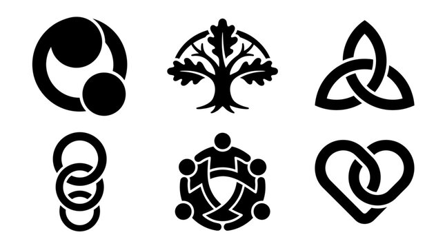 Abstract community and unity symbols.