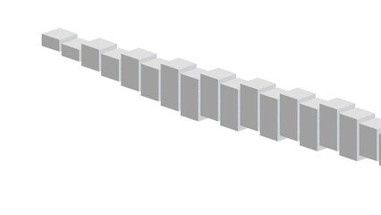 Obraz premium Isometric Liquid Mercury Pyrite Cube Array on White Background