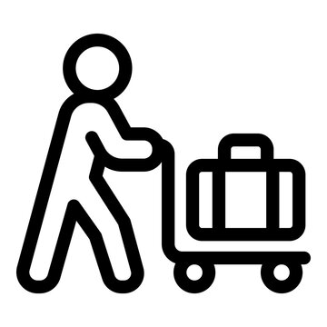 Bellhop icon. Vector line icon