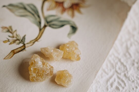 Copal resin pieces, light golden translucent stones, vintage aesthetic