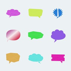 Colorful speech bubble thought icons set
