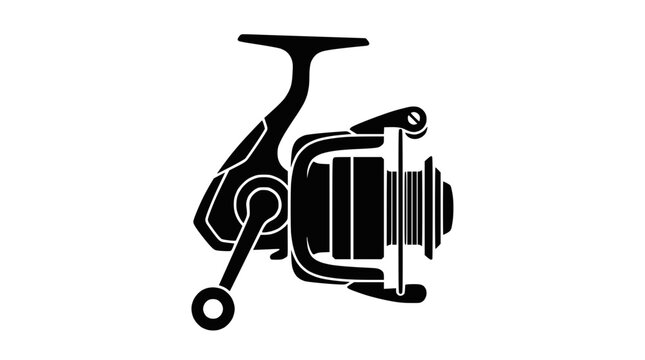 Close-up spinning fishing reel icon for anglers.
