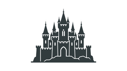 Dark Castle Silhouette Medieval Architecture. © Ike